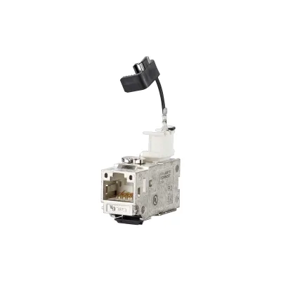 METZ CONNECT Modular-Buchse 130B23-E Cat6A RJ45 Keystone geschirmt | 90° Kabelzuführung | werkzeuglos | Silber