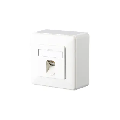 METZ CONNECT Anschlussdose Cat6A 130C370002-I | RJ45 1 Port | Aufputz | geschirmt | LSA | schräger Auslass | RAL9010