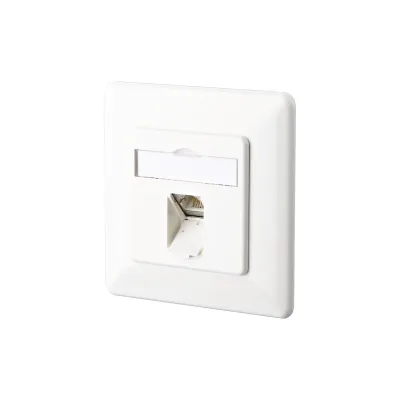 METZ CONNECT Anschlussdose 130C371002-I | Cat6A RJ45 Unterputz 1-Port | geschirmt LSA | schräg | reinweiß RAL9010