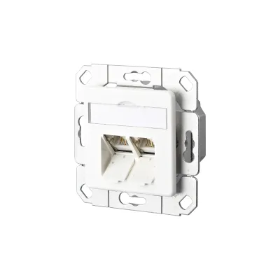 METZ CONNECT Anschlussdose 130C381102-I | Cat6A 2xRJ45 Dose | Unterputz | geschirmt | LSA | RAL9010 weiß