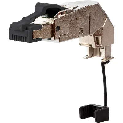 METZ CONNECT RJ45 Stecker Cat.6A | feldkonfektionierbar | 10 Gbit | vollgeschirmt | PoE | Zinkdruckguss | schwarz/silber