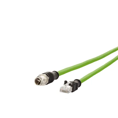 METZ CONNECT Verbindungsleitung 142M2X15020 | Patchkabel Cat6A | M12 X-kodiert auf RJ45 | 2m | SF/UTP | PUR | IP65