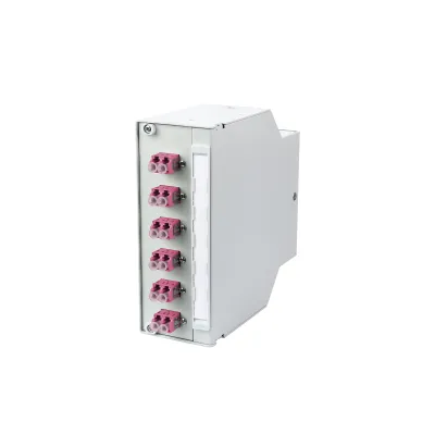 METZ CONNECT LWL-Patchpanel 15024A07506-E | 6x LC-Duplex | Hutschiene | OM4 | Multimode 50/125 | weiß RAL 9010