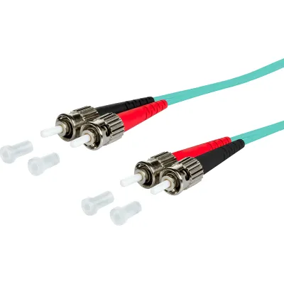 METZ CONNECT LWL Patchkabel 151J1AOAO50E | OM3 Duplex 50/125µm | ST/ST | 5m | halogenfrei | flammwidrig | türkis