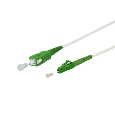 METZ CONNECT LWL Patchkabel 151P7EAJA05E | Singlemode OS2 | SC/APC auf LC/APC | Simplex | 0,5m | weiß