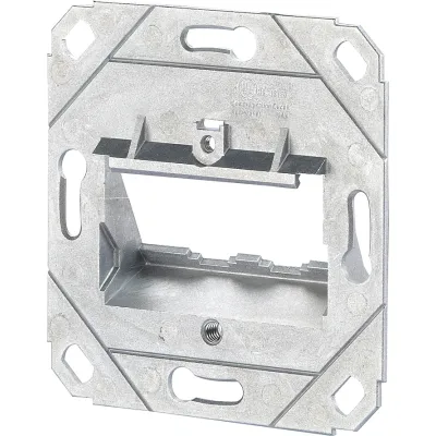 METZ CONNECT Anschlussdose UP0 2-Port 1309151200-E | modular | 45° schräger Auslass | unterputz & Kanal | silber/schwarz