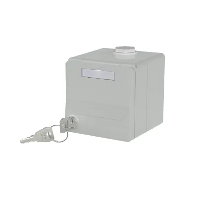 METZ CONNECT Modul-Aufputzgehäuse 1309470003-I | IP44 | 2 Port MC Modul | Klappdeckel & Schloss | grau RAL7035