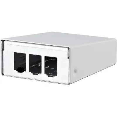 METZ CONNECT Modul Aufputzgehäuse 130861-0302-E | 3 Port | Patchpanel leer | RJ45 | Stahlblech | Wandmontage