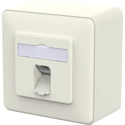 METZ CONNECT RJ45 Anschlussdose 130D370002-I | Cat6A | 1 Port | Aufputz | geschirmt | weiß RAL9010 | IDC-Klemme