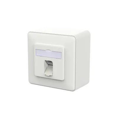 METZ CONNECT RJ45 Anschlussdose 130D370027-I | Cat6A 1 Port | Aufputz | IDC Schneidklemme | geschirmt | schräg | weiß