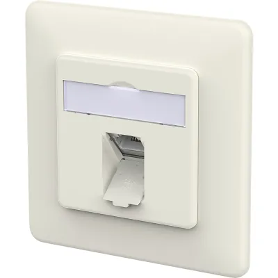 METZ CONNECT RJ45 Anschlussdose 130D371002-I | Cat6A | 1 Port | Unterputz & Kanaleinbau | geschirmt | IDC | schräg