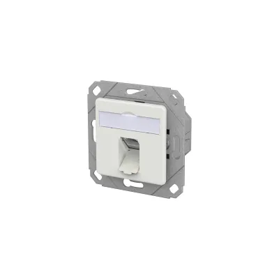 METZ CONNECT RJ45 Anschlussdose 130D371127-I | Cat6A | 1 Port | IDC | Kanaleinbau Unterputz | geschirmt | schräg | weiß