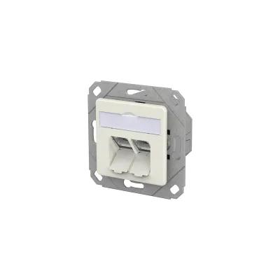 METZ CONNECT RJ45 Anschlussdose 130D381102-I | Cat6A 2-fach | IDC Schneidklemme | geschirmt | Unterputz | reinweiß