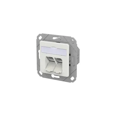 METZ CONNECT RJ45 Anschlussdose 130D381127-I | Cat6A | 2-Port | Unterputz & Kanaleinbau | geschirmt | IDC | weiß RAL9016