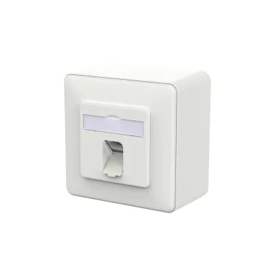 METZ CONNECT RJ45 Anschlussdose 130E370027-I | Cat6A LSA++ | 1-Port | AP-Aufputz | geschirmt | PoE 90W | RAL9016