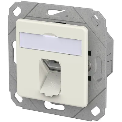 METZ CONNECT RJ45 Anschlussdose 130E371102-I | Cat6A LSA++ 1-Port | UPk | Geschirmt | PoE bis 90W | schräg weiß RAL9010