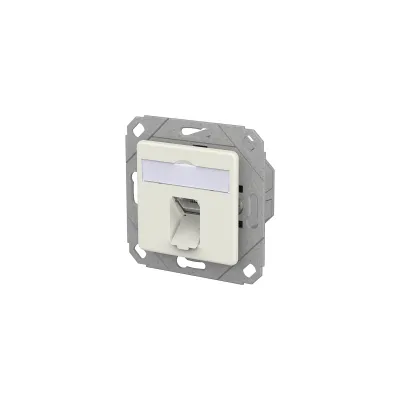 METZ CONNECT RJ45 Anschlussdose 130E371102-I | Cat6A LSA++ 1-Port | UPk | Geschirmt | PoE bis 90W | schräg weiß RAL9010
