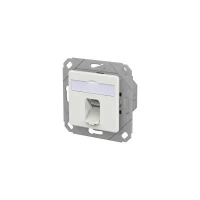 METZ CONNECT RJ45 Anschlussdose 130E371127-I | Cat6A LSA++ 1-Port UPk | geschirmt | PoE bis 90W | schräg | weiß RAL9016