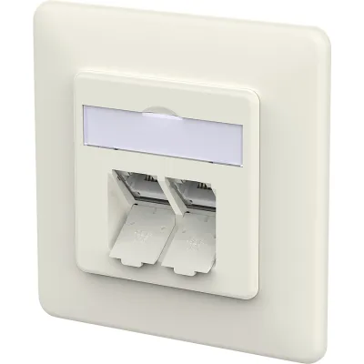 METZ CONNECT RJ45 Anschlussdose 130E381002-I | Cat6A LSA++ | 2 Port Unterputz | geschirmt | weiß RAL9010