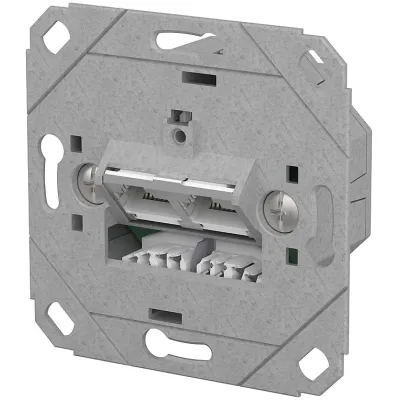 METZ CONNECT RJ45 Netzwerk-Anschlussdose 130E381200-I | 2-Port Cat6A LSA++ | geschirmt | UP0 Kanaleinbau | Metall | grau
