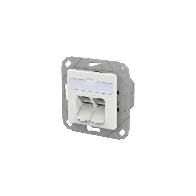 METZ CONNECT RJ45 Datendose 130E381127-I | Cat6A LSA++ | 2 Port | geschirmt | UPk | Kanaleinbau | weiß RAL9016