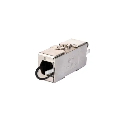 METZ CONNECT Kabelverbinder 130863-04-E | RJ45 Cat 6A Class EA | feldkonfektionierbar | geschirmt | 180° | Silber