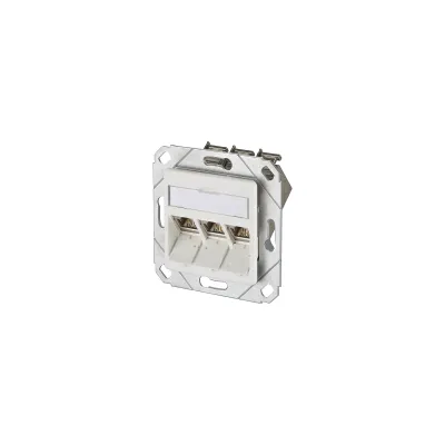 METZ CONNECT Anschlussdose 1309131102-E | Cat.6A Netzwerkdose 3x RJ45 | UP-Kanaleinbau geschirmt | RAL9010 reinweiß