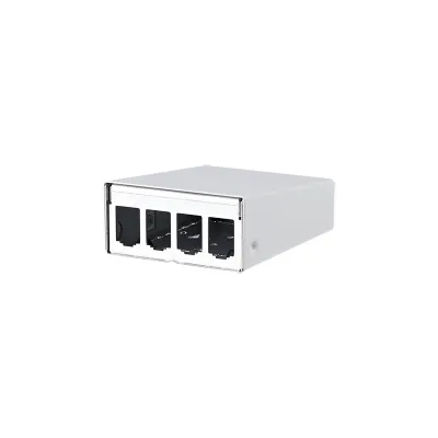 METZ CONNECT Modulgehäuse Aufputz 130861-0402-E | Patchpanel 4 Port leer | Stahlblech | RJ45 | Wandmontage