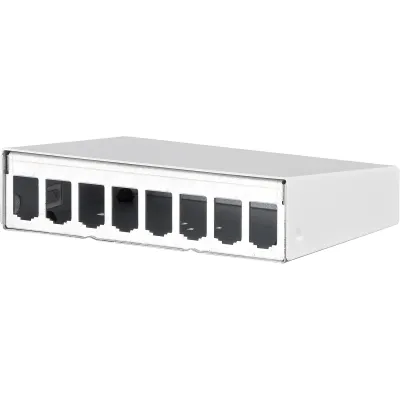 METZ CONNECT Modulgehäuse Aufputz 130861-0802-E | Patchpanel leer 8 Port | Stahlblech | Wandmontage | RAL9010