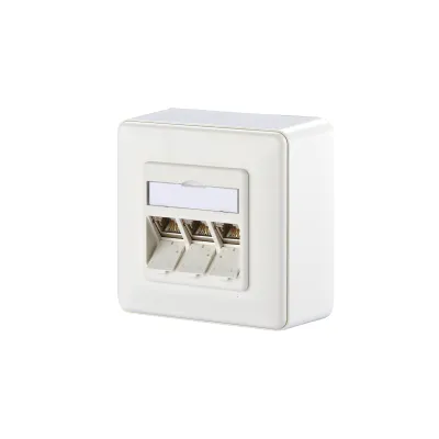 METZ CONNECT Anschlussdose 1309130002-E | Cat6A AP | 3x RJ45 | GHMT zertifiziert | geschirmt | PoE | RAL9010 reinweiß