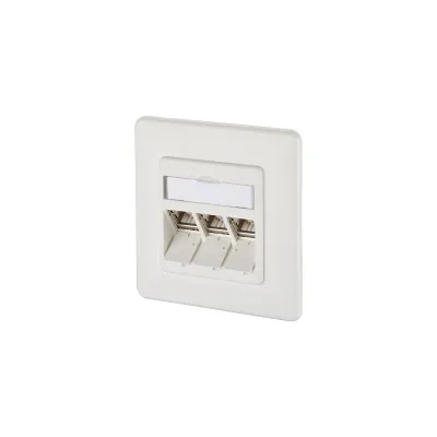 METZ CONNECT Anschlussdose 1309131002-E | Cat6A RJ45 3 Port Unterputz | geschirmt | PoE bis 90W | RAL 9010 reinweiß