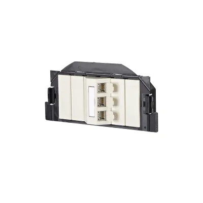 METZ CONNECT Anschlussdose 1309300301-E | Cat6A 3xRJ45 Bodentank Unterflur | GB2 | geschirmt | perlweiß RAL1013