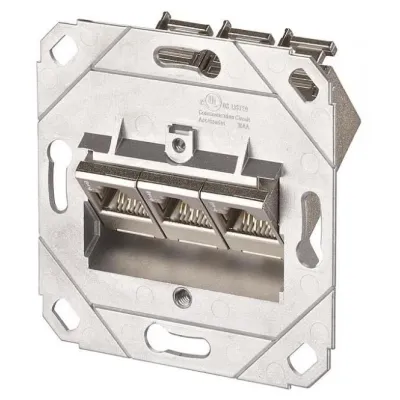 METZ CONNECT Anschlussdose 1309131200-E | Cat6A RJ45 3 Port UP | geschirmt | Kanaleinbau | Metallgehäuse | weiß