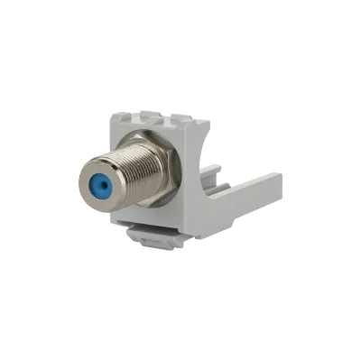 METZ CONNECT Koax Modul 130898-01-I | F-Buchse/F-Buchse | 75 Ohm Durchgangskupplung | MC Modul-Bauform | lichtgrau