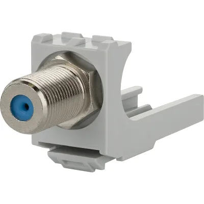 METZ CONNECT Koax Modul 130898-01-I | F-Buchse/F-Buchse | 75 Ohm Durchgangskupplung | MC Modul-Bauform | lichtgrau