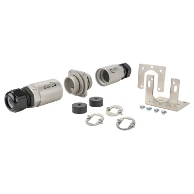 METZ CONNECT Steckverbinder-Schutzgehäuse 14040010-E | MCO IP69k Set | Aluminium | wasserdicht | für Außenanwendungen