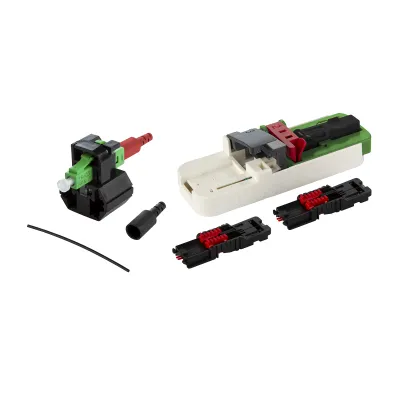 METZ CONNECT LWL-Steckerbausatz 1509QAJA002C-E | LC APC | Singlemode OS2 | feldkonfektionierbar | Keramik | grün | 20 St