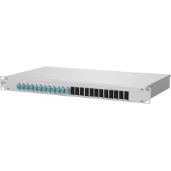 Metz OpDAT fix 12xLC-D OM3 1502557712-E Keramik aqua bestückt 19" 1HE Spleißbox
