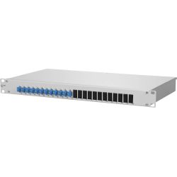 Metz OpDAT fix 12xLC-D OS2 1502597412-E Keramik blau bestückt 19" 1HE Spleißbox