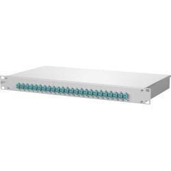 Metz OpDAT fix 24xLC-D OM3 1502557724-E Keramik aqua bestückt 19z 1HE Spleißbox