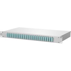 Metz OpDAT fix 24xSC-D OM3 150255BA24-E Keramik aqua bestückt 19z 1HE Spleißbox