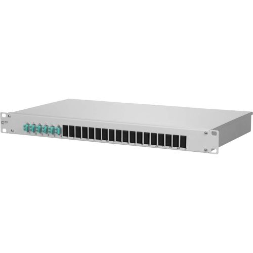 Bild: Metz OpDAT fix 6xLC-D OM3 1502557706-E Keramik aqua bestückt 19z 1HE Spleißbox