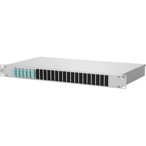 Bild: Metz OpDAT fix 6xSC-D OM3 150255BA06-E Keramik aqua bestückt 19z 1HE Spleißbox