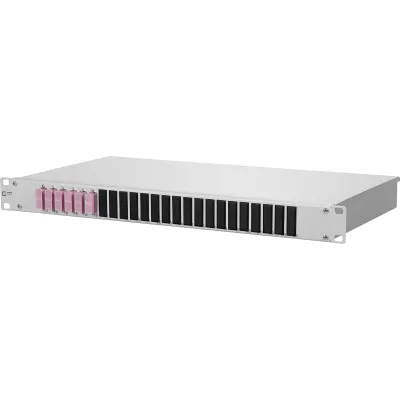 METZ CONNECT LWL-Patchfeld 150257BB06-E | 6x SC-Duplex | OM4 Multimode 50/125 | 1HE 19 Zoll | Spleißbox | grau RAL7035
