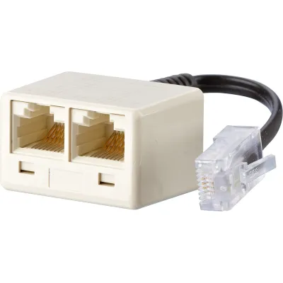 METZ CONNECT UAE-Adapter 130607440101-E | RJ45 Stecker auf 2x RJ45 Buchse | 0,1m Verlängerung | ungeschirmt