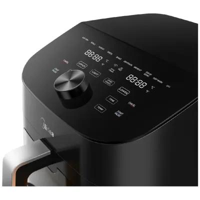 MIDEA Heißluftfritteuse MAD1100DADK Airfryer 2-in-1 | 11L | 2 Garräume | App-Steuerung | 1850W | Schwarz