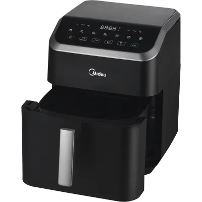 MIDEA Heißluftfritteuse MAD55000ADK | 5,2L | 1600W | 7 Programme | Touch | Timer | spülmaschinengeeignet | anthrazit