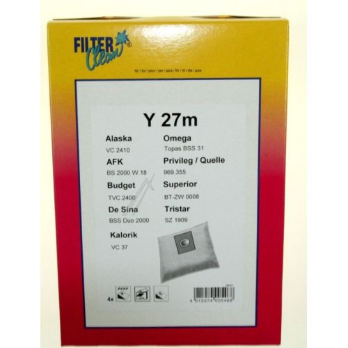 Bild: Mikrobeutel-Set Y27m für Staubsauger Filterclean FL0782K 4 Beutel + 1 Filter