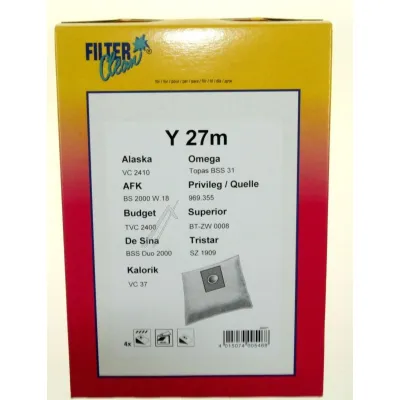 Mikrobeutel-Set Y27m für Staubsauger Filterclean FL0782K 4 Beutel + 1 Filter