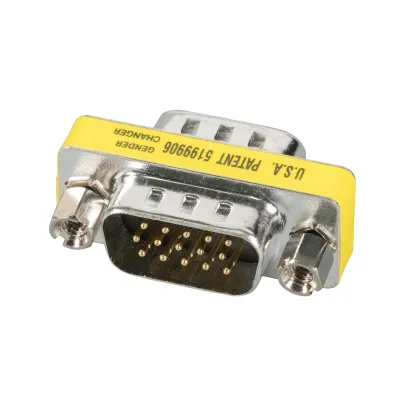 EFB Mini Gender Changer EB418 | HD-D-Sub 15-polig Stecker/Stecker | Geschirmt | Schnittstellenadapter | High Density